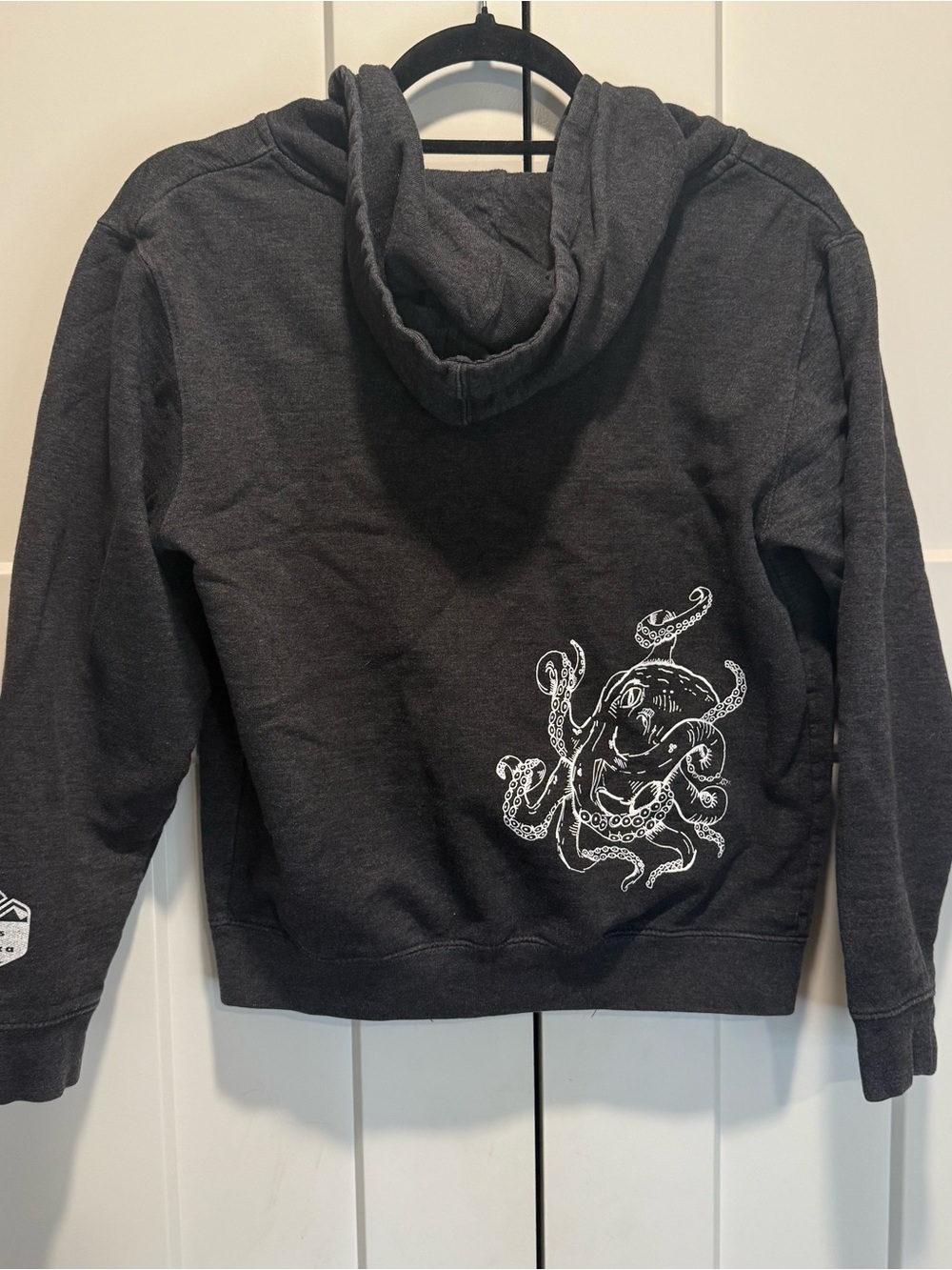 Designs of Alaska Dark Grey Hoodie with White Octopus Graphic Medium